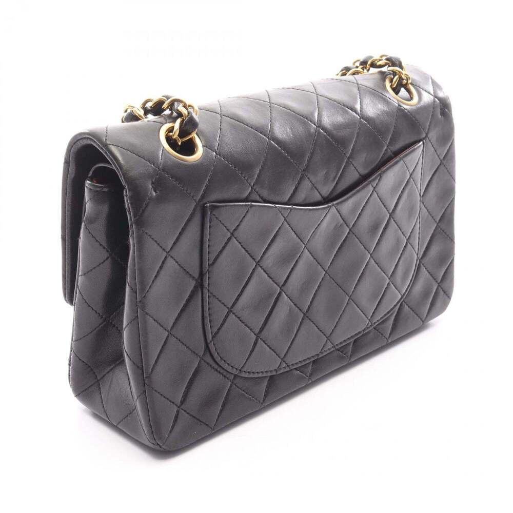 CHANEL Matelasse Double Flap Shoulder Bag in Lambskin Leather, Black - Picture 2 of 13
